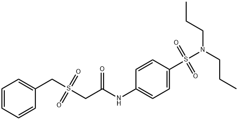 2-(benzylsulfonyl)-N-{4-[(dipropylamino)sulfonyl]phenyl}acetamide Struktur