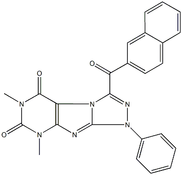 6,8-dimethyl-3-(2-naphthoyl)-1-phenyl-1H-[1,2,4]triazolo[3,4-f]purine-5,7(6H,8H)-dione Struktur