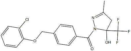 1-{4-[(2-chlorophenoxy)methyl]benzoyl}-3-methyl-5-(trifluoromethyl)-4,5-dihydro-1H-pyrazol-5-ol Struktur