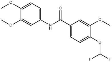 4-(difluoromethoxy)-N-(3,4-dimethoxyphenyl)-3-methoxybenzamide Struktur