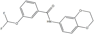 3-(difluoromethoxy)-N-(2,3-dihydro-1,4-benzodioxin-6-yl)benzamide Struktur