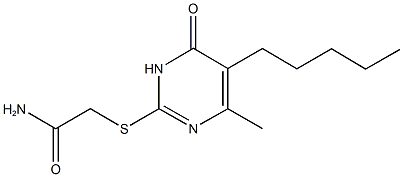 2-[(4-methyl-6-oxo-5-pentyl-1,6-dihydro-2-pyrimidinyl)sulfanyl]acetamide Struktur