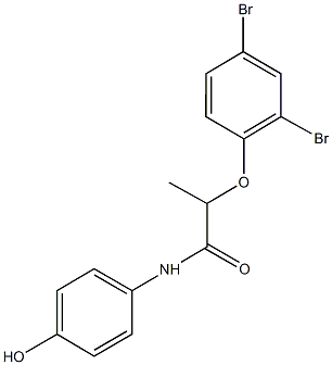 2-(2,4-dibromophenoxy)-N-(4-hydroxyphenyl)propanamide Struktur