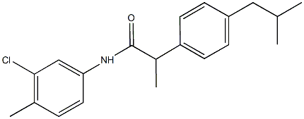 N-(3-chloro-4-methylphenyl)-2-(4-isobutylphenyl)propanamide Struktur