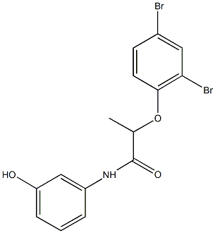 2-(2,4-dibromophenoxy)-N-(3-hydroxyphenyl)propanamide Struktur