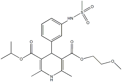 3-isopropyl 5-(2-methoxyethyl) 2,6-dimethyl-4-{3-[(methylsulfonyl)amino]phenyl}-1,4-dihydro-3,5-pyridinedicarboxylate Struktur