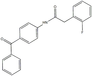 N-(4-benzoylphenyl)-2-(2-fluorophenyl)acetamide Struktur