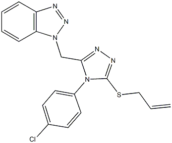 allyl 5-(1H-1,2,3-benzotriazol-1-ylmethyl)-4-(4-chlorophenyl)-4H-1,2,4-triazol-3-yl sulfide Struktur