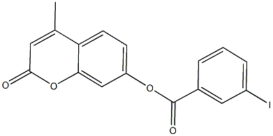 4-methyl-2-oxo-2H-chromen-7-yl 3-iodobenzoate Struktur