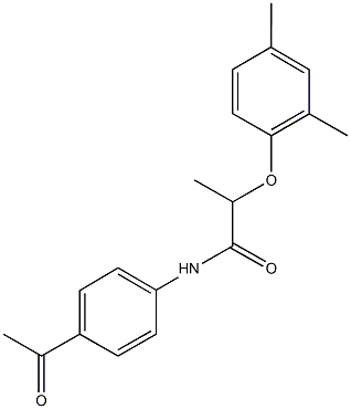 N-(4-acetylphenyl)-2-(2,4-dimethylphenoxy)propanamide Struktur