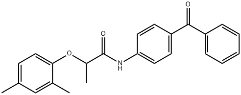 N-(4-benzoylphenyl)-2-(2,4-dimethylphenoxy)propanamide Struktur