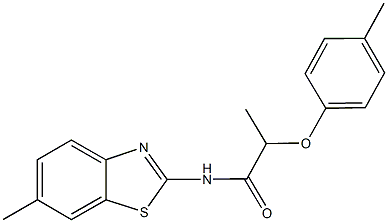 N-(6-methyl-1,3-benzothiazol-2-yl)-2-(4-methylphenoxy)propanamide Struktur