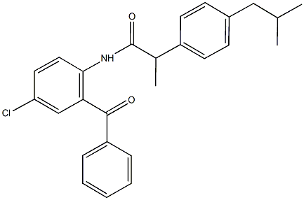 N-(2-benzoyl-4-chlorophenyl)-2-(4-isobutylphenyl)propanamide Struktur