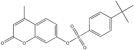 4-methyl-2-oxo-2H-chromen-7-yl 4-tert-butylbenzenesulfonate Struktur