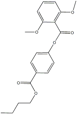 4-(butoxycarbonyl)phenyl 2,6-dimethoxybenzoate Struktur