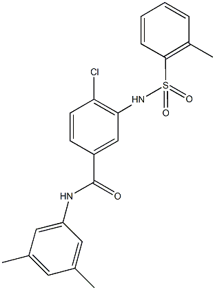 4-chloro-N-(3,5-dimethylphenyl)-3-{[(2-methylphenyl)sulfonyl]amino}benzamide Struktur