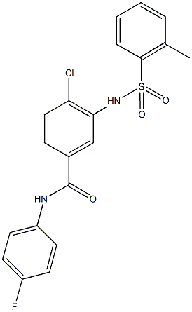 4-chloro-N-(4-fluorophenyl)-3-{[(2-methylphenyl)sulfonyl]amino}benzamide Struktur