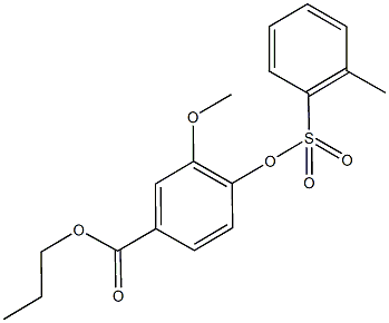 propyl 3-methoxy-4-{[(2-methylphenyl)sulfonyl]oxy}benzoate Struktur