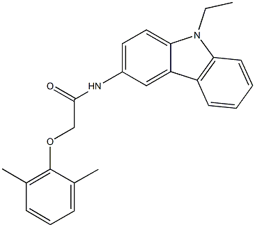 2-(2,6-dimethylphenoxy)-N-(9-ethyl-9H-carbazol-3-yl)acetamide Struktur