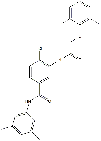 4-chloro-3-{[(2,6-dimethylphenoxy)acetyl]amino}-N-(3,5-dimethylphenyl)benzamide Struktur