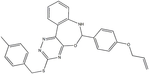 6-[4-(allyloxy)phenyl]-3-[(4-methylbenzyl)sulfanyl]-6,7-dihydro[1,2,4]triazino[5,6-d][3,1]benzoxazepine Struktur