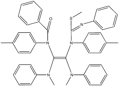 methylN-[2-(benzoyl-4-methylanilino)-1,2-bis(methylanilino)vinyl]-N-(4-methylphenyl)-N'-phenylimidothiocarbamate Struktur