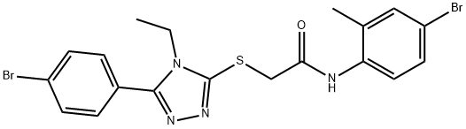 N-(4-bromo-2-methylphenyl)-2-{[5-(4-bromophenyl)-4-ethyl-4H-1,2,4-triazol-3-yl]sulfanyl}acetamide Struktur