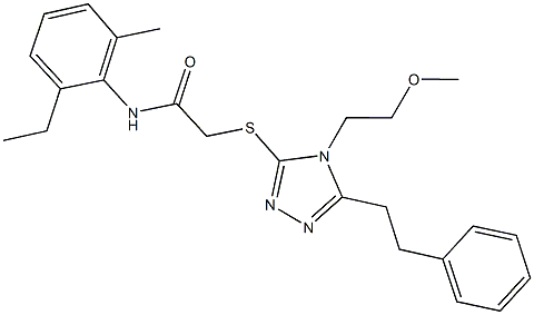 N-(2-ethyl-6-methylphenyl)-2-{[4-(2-methoxyethyl)-5-(2-phenylethyl)-4H-1,2,4-triazol-3-yl]sulfanyl}acetamide Struktur