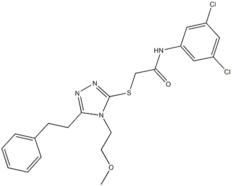 N-(3,5-dichlorophenyl)-2-{[4-(2-methoxyethyl)-5-(2-phenylethyl)-4H-1,2,4-triazol-3-yl]sulfanyl}acetamide Struktur