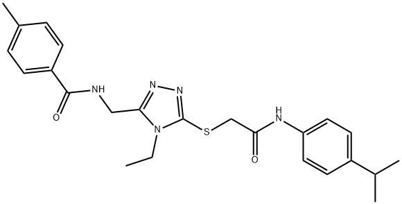 N-[(4-ethyl-5-{[2-(4-isopropylanilino)-2-oxoethyl]sulfanyl}-4H-1,2,4-triazol-3-yl)methyl]-4-methylbenzamide Struktur