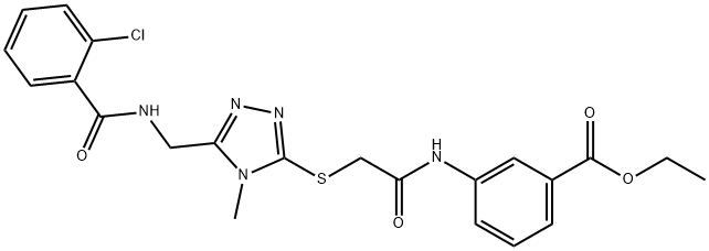 ethyl3-({[(5-{[(2-chlorobenzoyl)amino]methyl}-4-methyl-4H-1,2,4-triazol-3-yl)thio]acetyl}amino)benzoate Struktur