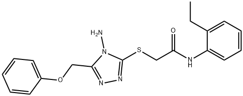 2-{[4-amino-5-(phenoxymethyl)-4H-1,2,4-triazol-3-yl]sulfanyl}-N-(2-ethylphenyl)acetamide Struktur