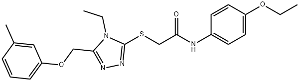 N-(4-ethoxyphenyl)-2-({4-ethyl-5-[(3-methylphenoxy)methyl]-4H-1,2,4-triazol-3-yl}sulfanyl)acetamide Struktur