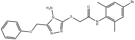 2-{[4-amino-5-(phenoxymethyl)-4H-1,2,4-triazol-3-yl]sulfanyl}-N-(4-bromo-2,6-dimethylphenyl)acetamide Struktur