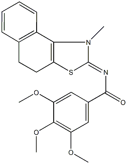 3,4,5-trimethoxy-N-(1-methyl-4,5-dihydronaphtho[1,2-d][1,3]thiazol-2(1H)-ylidene)benzamide Struktur