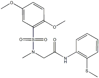 2-[[(2,5-dimethoxyphenyl)sulfonyl](methyl)amino]-N-[2-(methylsulfanyl)phenyl]acetamide Struktur