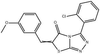 3-(2-chlorophenyl)-6-(3-methoxybenzylidene)[1,3]thiazolo[2,3-c][1,2,4]triazol-5(6H)-one Struktur