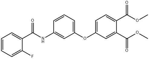 dimethyl 4-{3-[(2-fluorobenzoyl)amino]phenoxy}phthalate Struktur