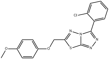 3-(2-chlorophenyl)-6-[(4-methoxyphenoxy)methyl][1,2,4]triazolo[3,4-b][1,3,4]thiadiazole Struktur