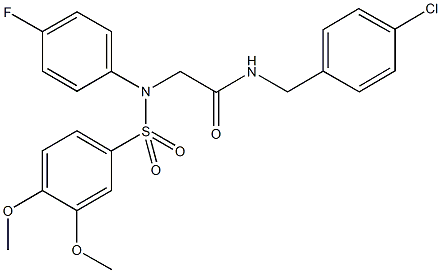 N-(4-chlorobenzyl)-2-{[(3,4-dimethoxyphenyl)sulfonyl]-4-fluoroanilino}acetamide Struktur