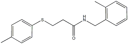 N-(2-methylbenzyl)-3-[(4-methylphenyl)sulfanyl]propanamide Struktur