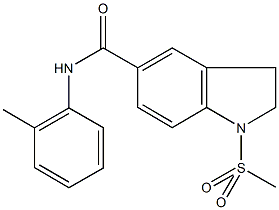 N-(2-methylphenyl)-1-(methylsulfonyl)-5-indolinecarboxamide Struktur