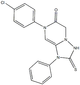 7-(4-chlorophenyl)-1-phenyl-2-thioxo-1,2,3,7-tetrahydro[1,2,4]triazolo[1,5-a]pyrazin-6(5H)-one Struktur