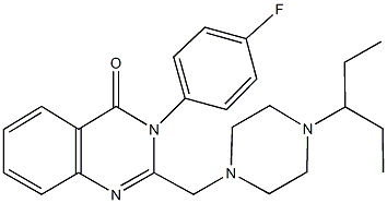 2-{[4-(1-ethylpropyl)-1-piperazinyl]methyl}-3-(4-fluorophenyl)-4(3H)-quinazolinone Struktur