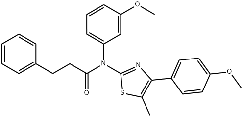 N-(3-methoxyphenyl)-N-[4-(4-methoxyphenyl)-5-methyl-1,3-thiazol-2-yl]-3-phenylpropanamide Struktur