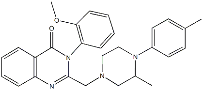 3-(2-methoxyphenyl)-2-{[3-methyl-4-(4-methylphenyl)-1-piperazinyl]methyl}-4(3H)-quinazolinone Struktur