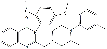 3-(2,5-dimethoxyphenyl)-2-{[3-methyl-4-(3-methylphenyl)-1-piperazinyl]methyl}-4(3H)-quinazolinone Struktur