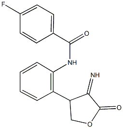 4-fluoro-N-[2-(4-imino-5-oxotetrahydro-3-furanyl)phenyl]benzamide Struktur