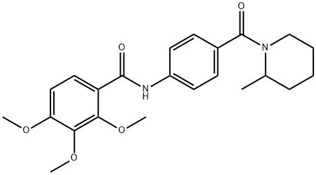 2,3,4-trimethoxy-N-{4-[(2-methyl-1-piperidinyl)carbonyl]phenyl}benzamide Struktur