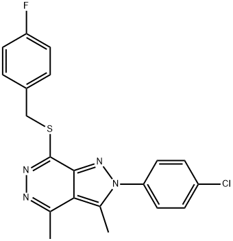 2-(4-chlorophenyl)-3,4-dimethyl-2H-pyrazolo[3,4-d]pyridazin-7-yl 4-fluorobenzyl sulfide Struktur